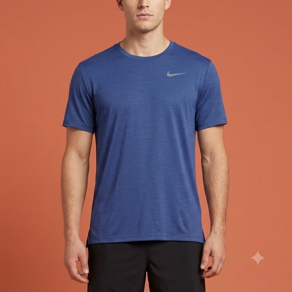Nike Dri-Fit Shirt Mens‎ L Blue Short Sleeve Standard Fit Athletic Training Tee